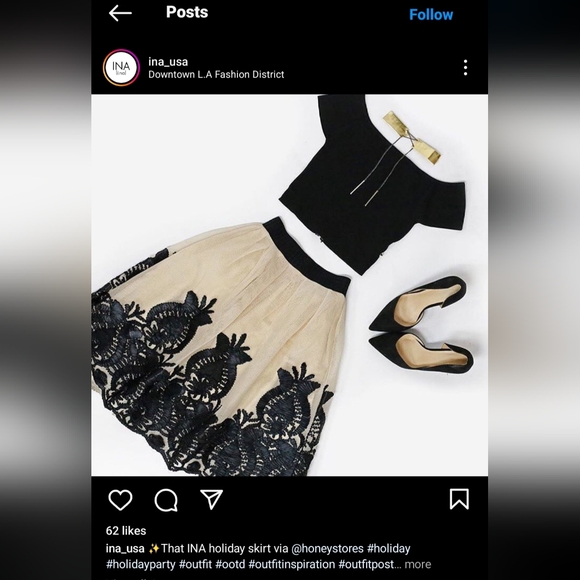 INA [í:na] Elastic Waist Soutache Embroidered Skirt - Picture 8 of 8